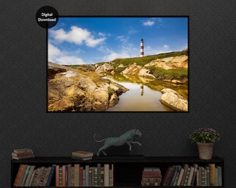 Scottish Highlands Lighthouse Print: Tarbat Ness Coastal Art (Digital Download)