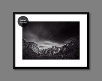 Yosemite Valley Printable Fine Art Photography, Father's Day Gift Ideas, Yosemite Wall Art, Wall Decor, Yosemite Valley Print, Tunnel View