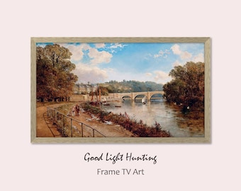 Richmond on Thames Painting by Edmund John Nieman, 19th Century Landscape Art for Samsung Frame TV (Digital Download)