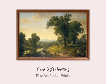 Eine pastorale Szene von Asher Brown Durand, Giclee Fine Art Poster Print, Vintage Landschaftswandkunst