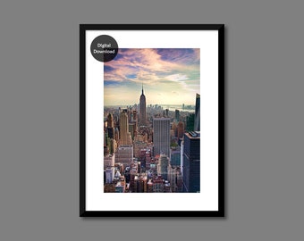 New York City, Empire State Building, Printable Wall Art, NYC Poster, Printable Wall Decor, Home Decor, Office Decor, Hotel Decor, Gift Idea