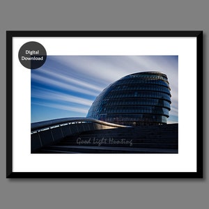 London City Hall, Printable Fine Art Photography, Home Decor, Office Decor, Gift Ideas, Printable Wall Art, London Photography Long Exposure