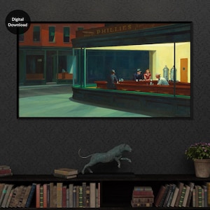 Nighthawks by Edward Hopper, Printable Vintage Wall Art, Edward Hopper Print, Digital Download Art, Home Decor