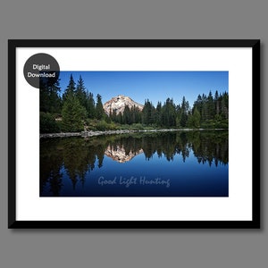 Oregon Printable Photography, Mirror Lake, Mount Hood, Printable Wall Art, Lake and Mountain Print, Nature Printable, Home Gift Ideas