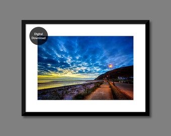 Llandudno druckbare Fotografie, Sonnenuntergang an der Westküste, Nordwales druckbare Wandkunst, Haus, Büro, Restaurant, Bar oder Hotel Wand-Dekor