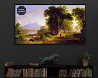 The Morning of Life von Asher Brown Durand, druckbare Vintage Wandkunst, amerikanische Landschaftsmalerei des 19.Jahrhunderts, Romantik Kunstwerk