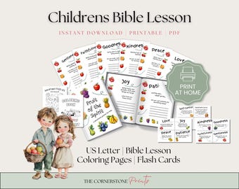 Fruit of the Spirit Childrens Bible Lesson, Bible Study for Kids (Digital Download)