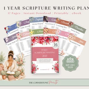 Ein-Jahres-Plan zum Bibelschreiben, tägliches Bibeljournaling, monatlicher Bibelschreibplan, ausdruckbare tägliche Bibelstudien, Bibeljournaling für Frauen