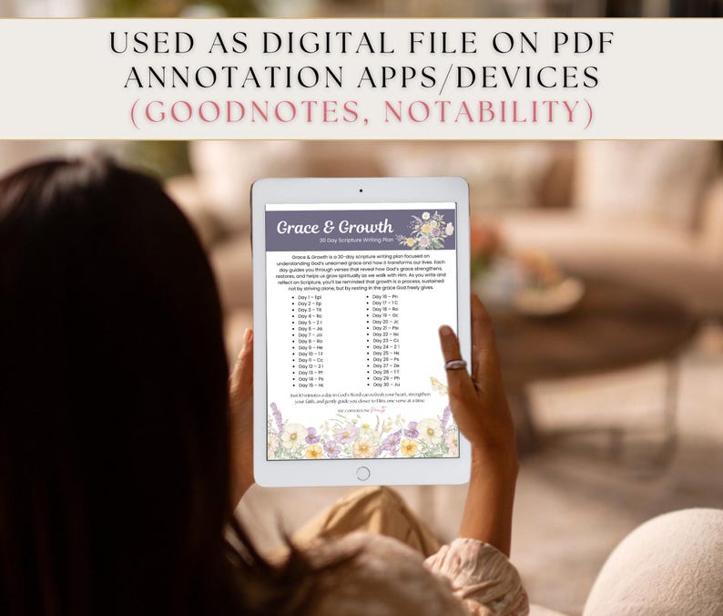 30 Day Scripture Writing Plan, Grace & Growth Bible Study (PDF Ebook ...