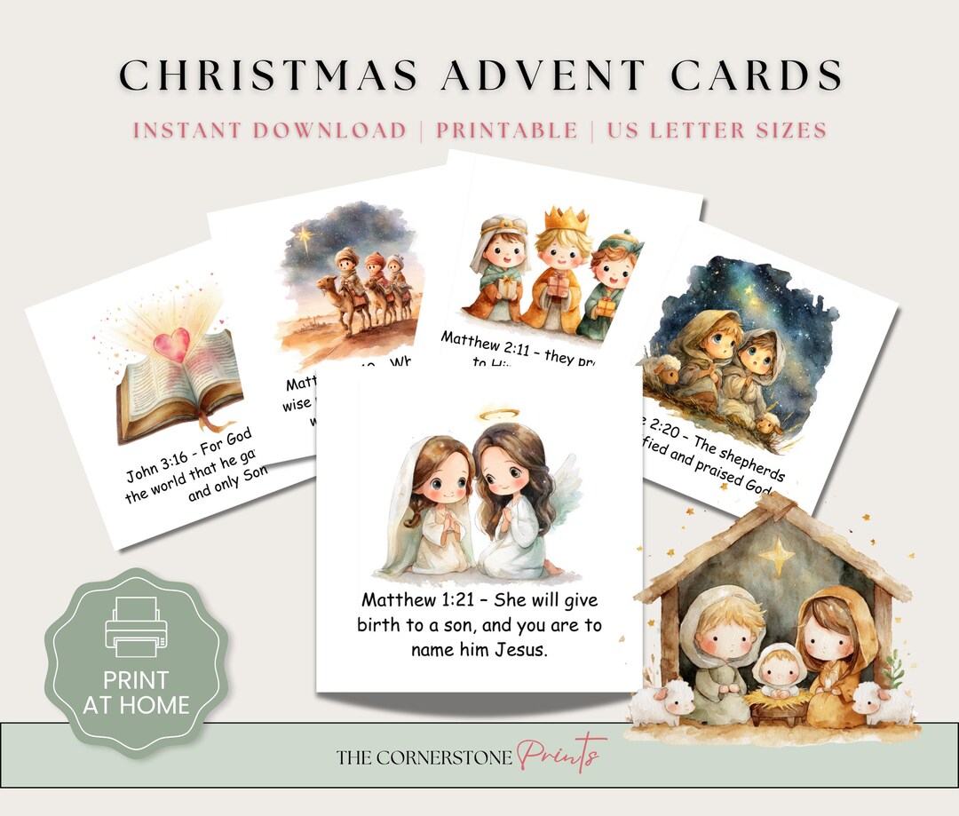Christmas Advent Cards, Faith-filled Activity (printable) - Etsy