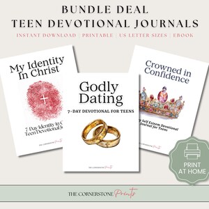 Bundle Deal Devotional Journal for Teens, Christian Printable Journal, Bible Journal, Scripture prompted faith journal, Teen journal