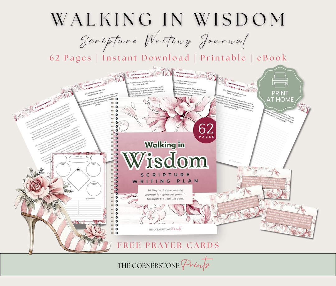 Walking in Wisdom Scripture Writing Journal | Bible Study Printable ...