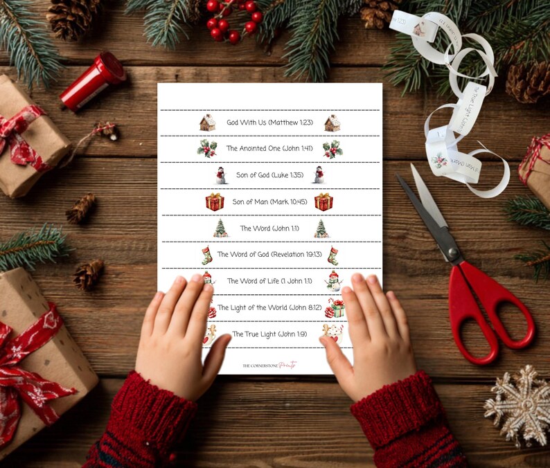 Names of Jesus Paper Chain, Christmas Garland Craft (printable) - Etsy