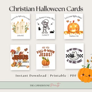 Christian Halloween Cards, Bible Verse Tracks Candy Handouts (PDF)
