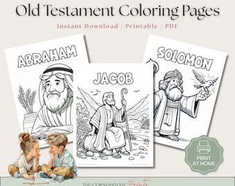 Old Testament Coloring Pages for Kids, Bible Activity (Printable PDF)