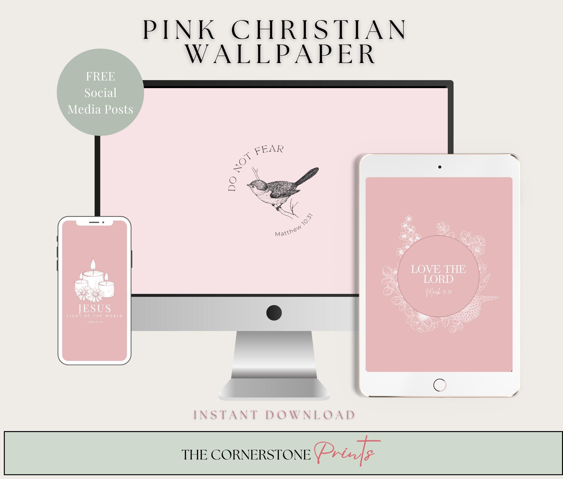 Christian Pink Minimalist Background Wallpapers, Wallpaper With Bible  Verses, Inspirational Wallpaper, Faith Backgrounds, Christian Posts - Etsy, image size:2350x2000