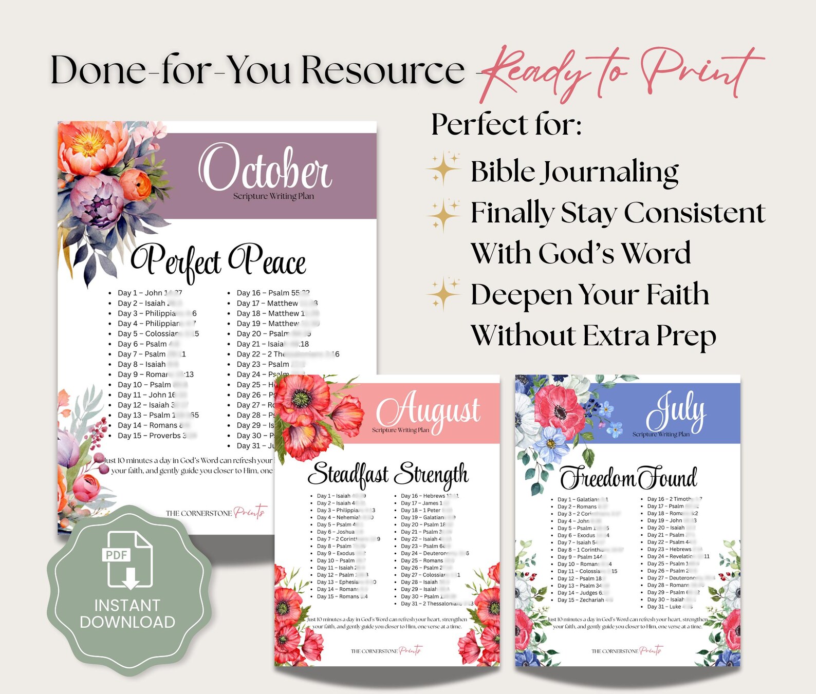1 Year Scripture Writing Plan, Printable Daily Bible Study (PDF) - Etsy