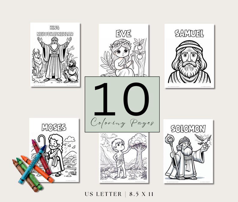 Old Testament Coloring Pages for Kids, Bible Activity (printable PDF ...