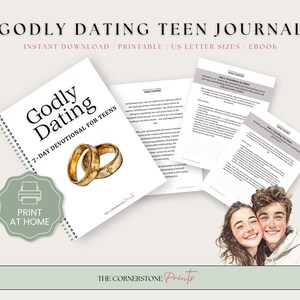 Godly Dating Devotional Journal for Teens, Christian Printable Journal, Bible Journal, Teen Bible Study Printable, Small Group Study, eBook