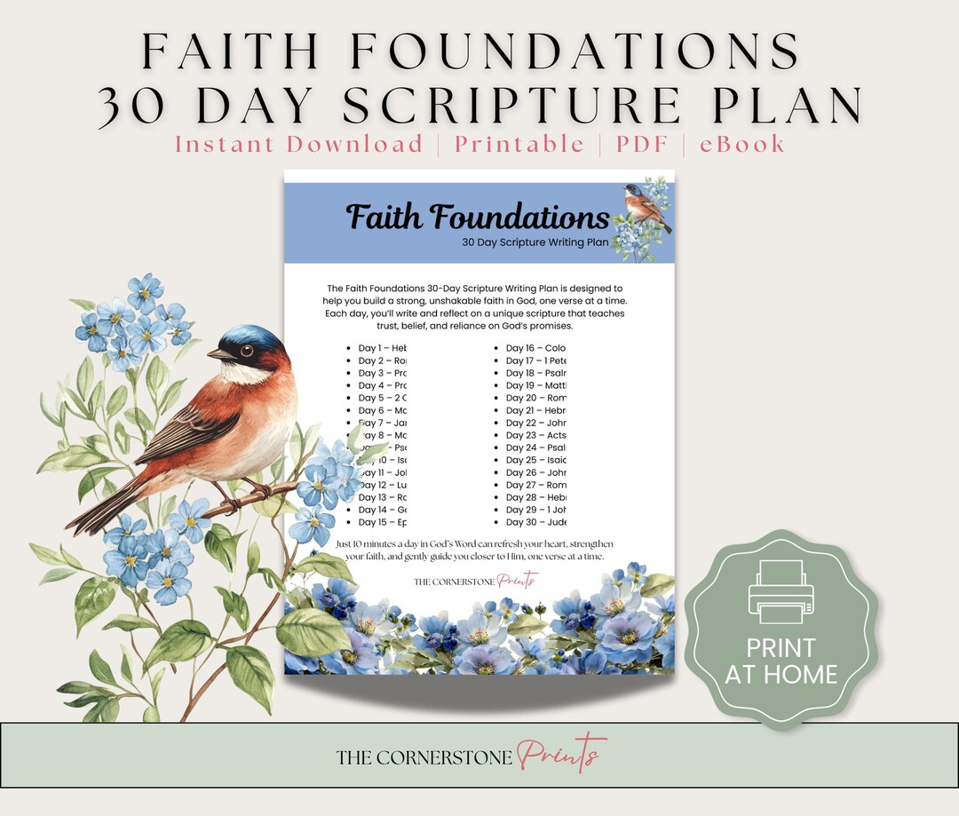 30 Day Scripture Writing Plan, Faith Foundations Daily Bible Study ...
