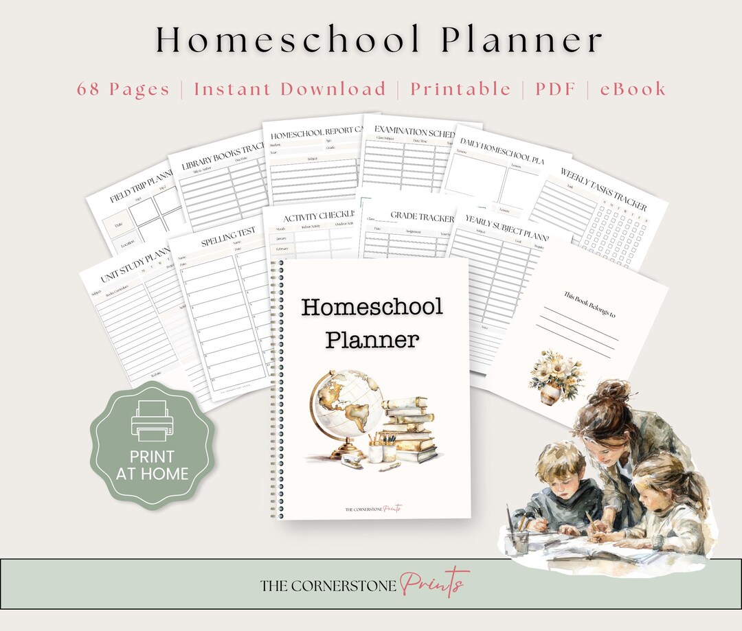 68-page Homeschool Planner Printable, Lesson Planning Ebook - Etsy