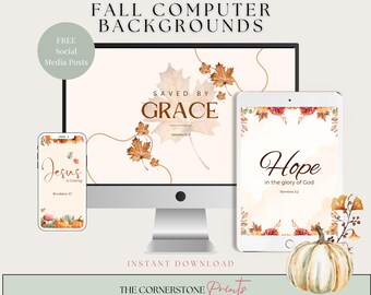 Christian Fall Wallpaper Hintergründe, Bibel Vers, Glaube (Digitaler Download)