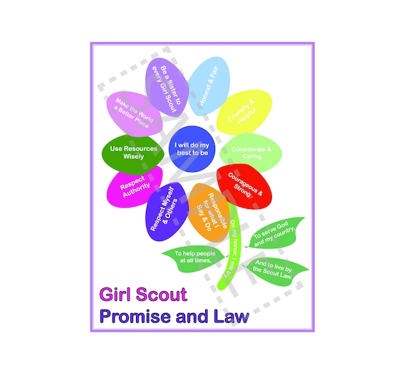 Girl Scout Promise and Law Printable | Etsy