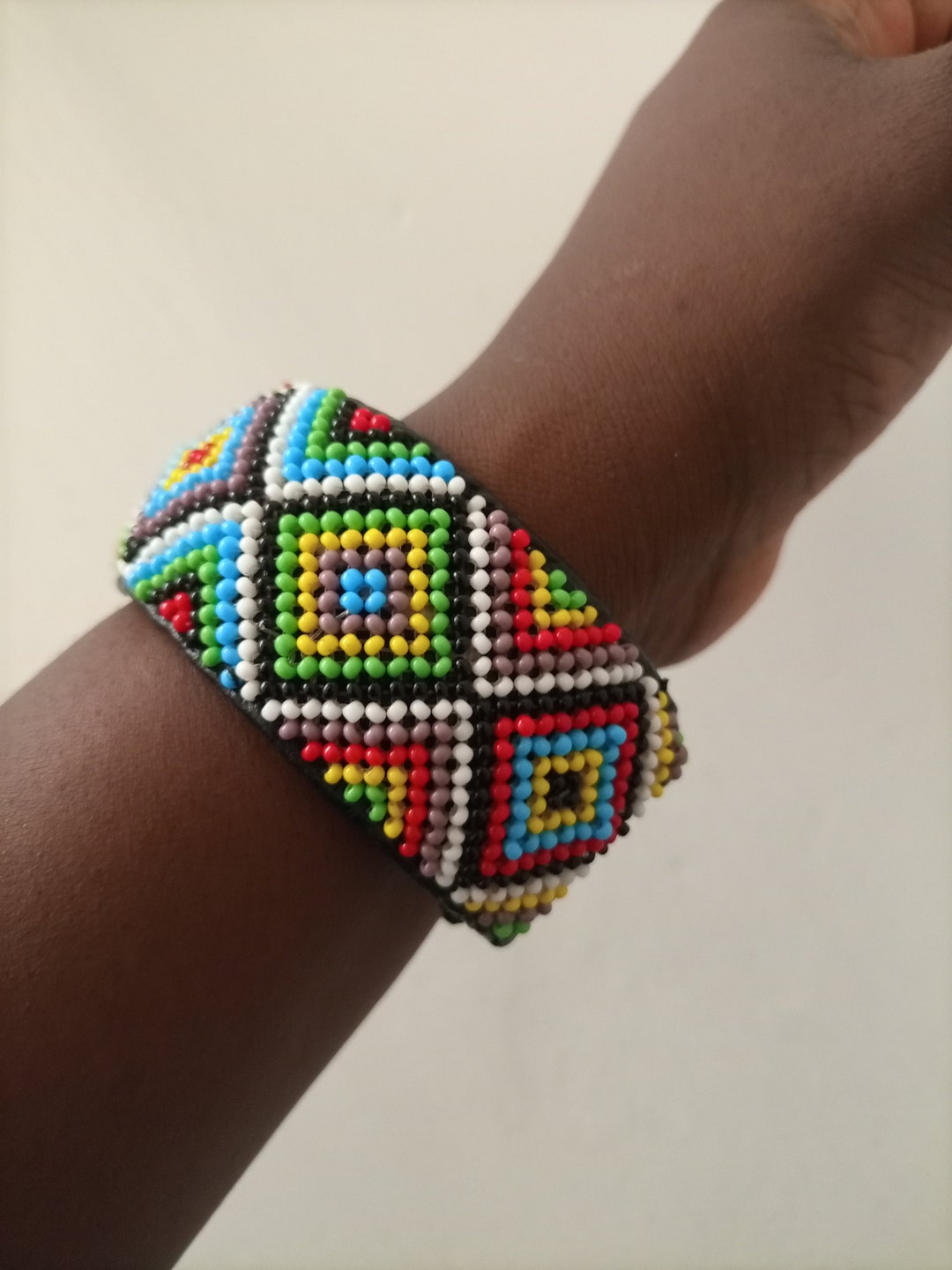 African Bracelet Cuff Zulu Bracelet Beaded Bangle Wrist Etsy