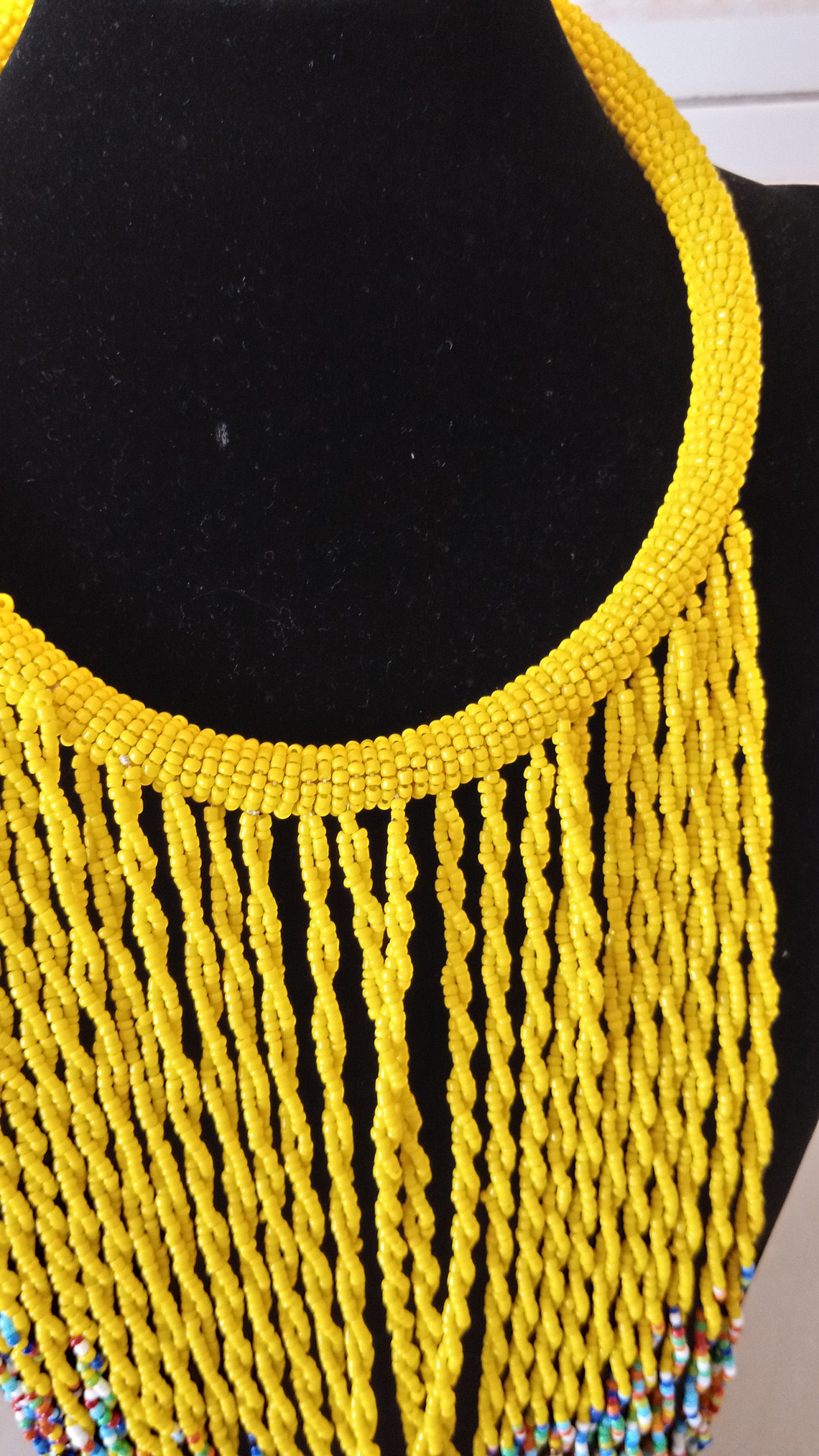 Oversized west African chunky wooden necklace