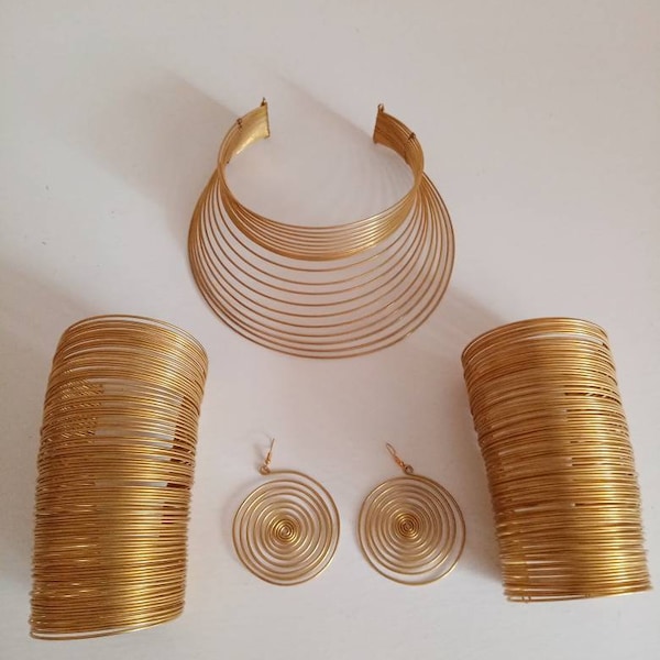 EN VENTE Collier en laiton africain, ensembles de bijoux en laiton, collier élégant, collier Boho, taille unique, collier pendentif, cadeau pour elle