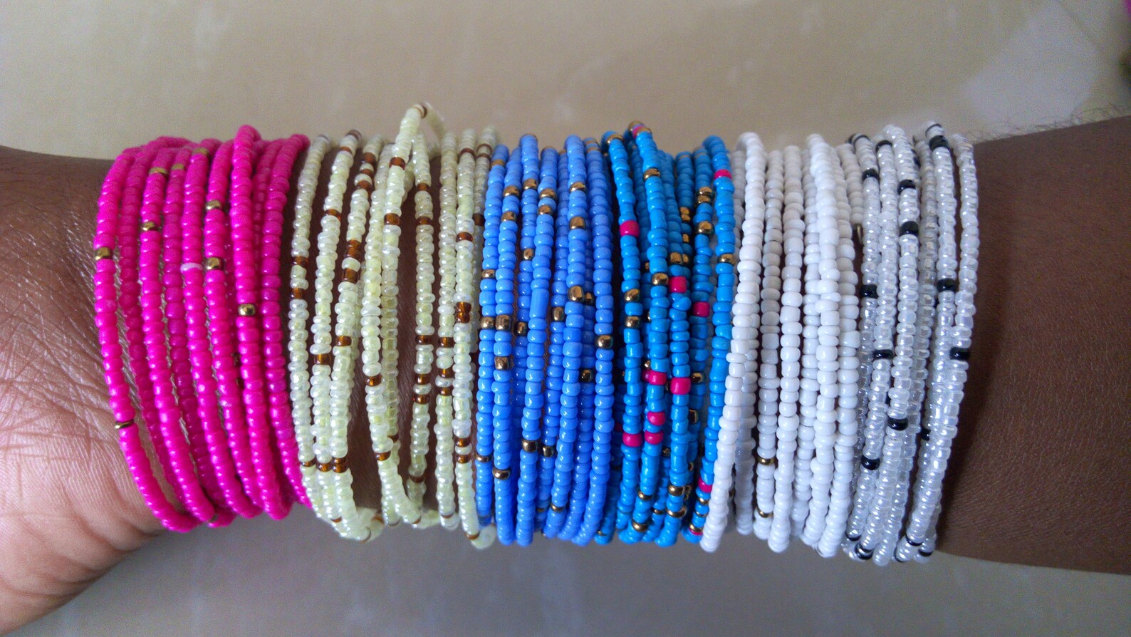 ON SALE African Beaded Bracelets Spiral Bracelets Tribal Etsy