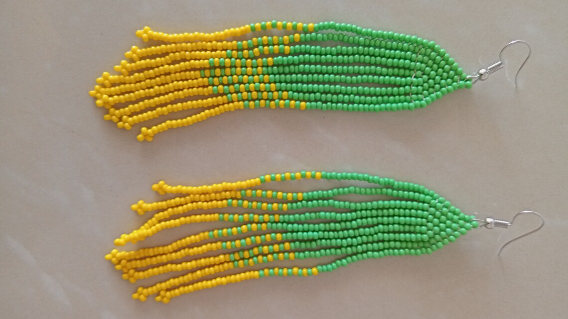 Triple Layer Beaded Necklace & Earrings Set - Handmade African Jewelry main image 1