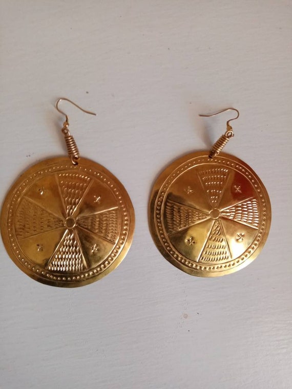 Brass african earrings deals