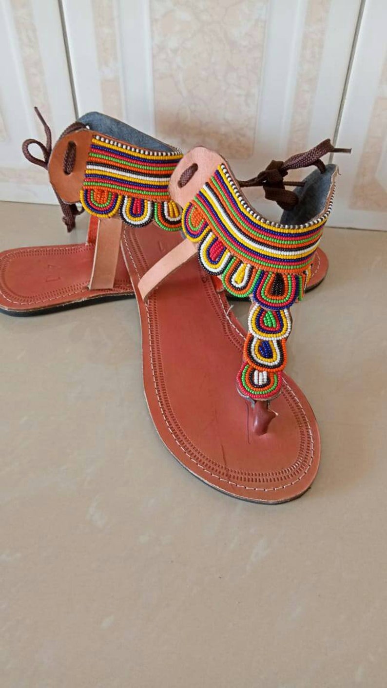 ON SALE African Masai sandals Beaded sandals Summer sandals | Etsy