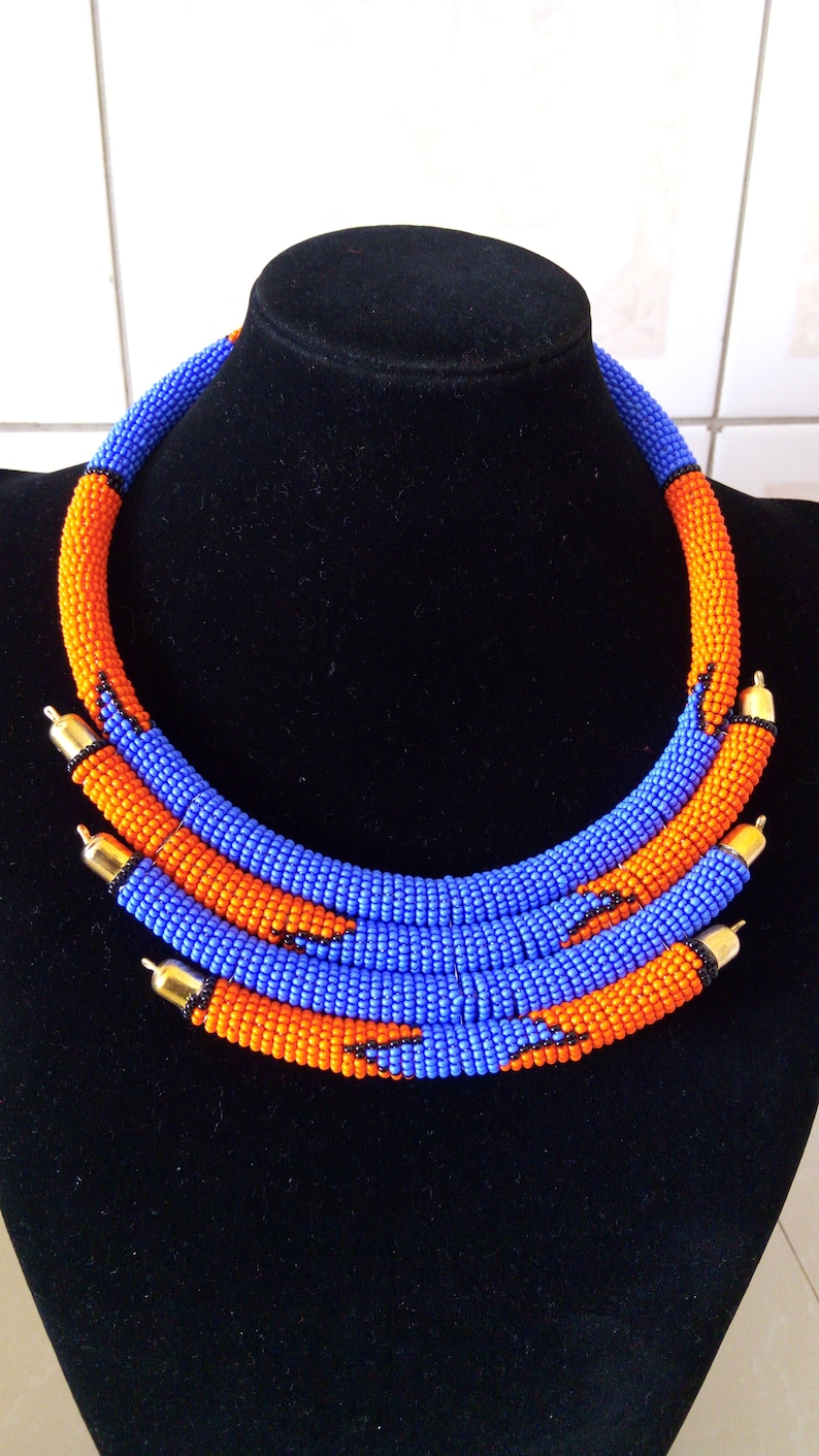 African Jewelry Dainty Necklace African Beaded Necklace African Layered Necklace ON SALE African Beaded Jewelry Mothers Gift