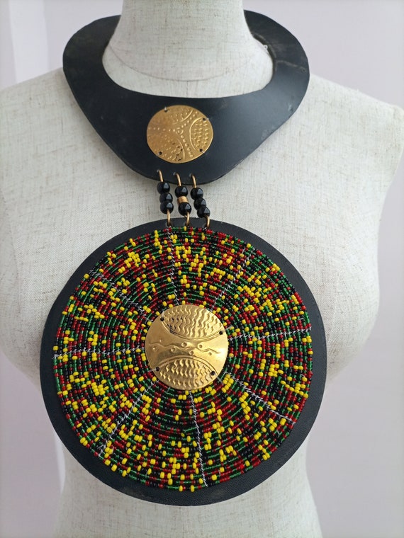 African on sale leather necklace