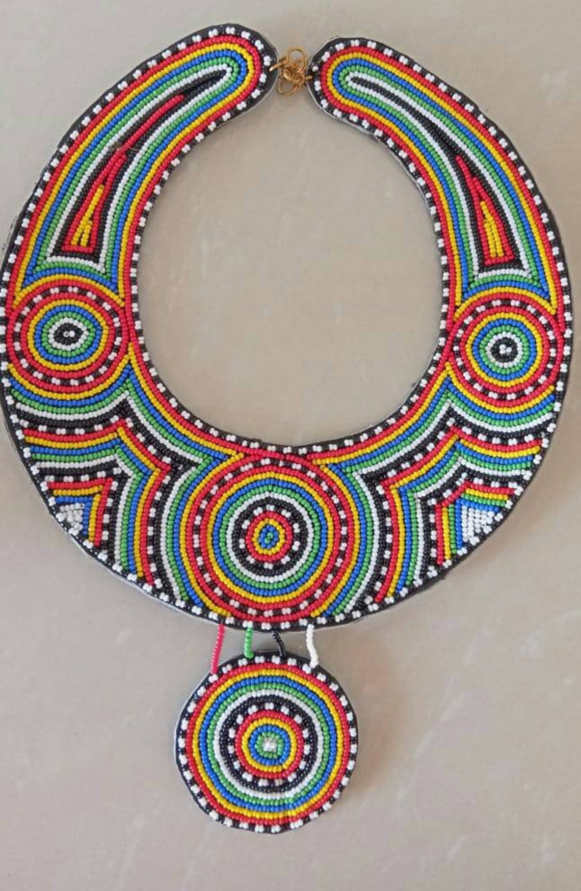 ON SALE African Beaded Collar Necklace Masai Beaded Necklace Etsy
