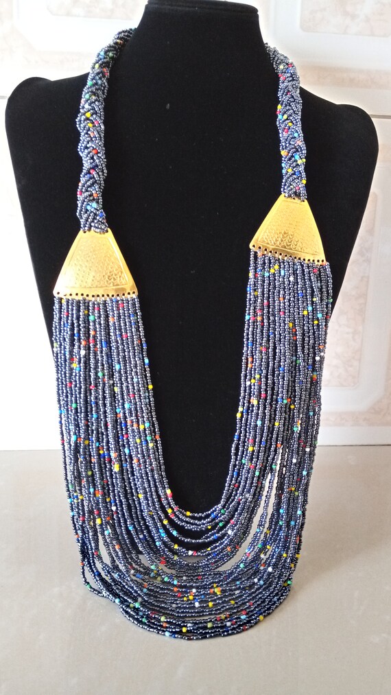 Chimbu Triple Beaded Necklace Yellow — Luangisa African Gallery