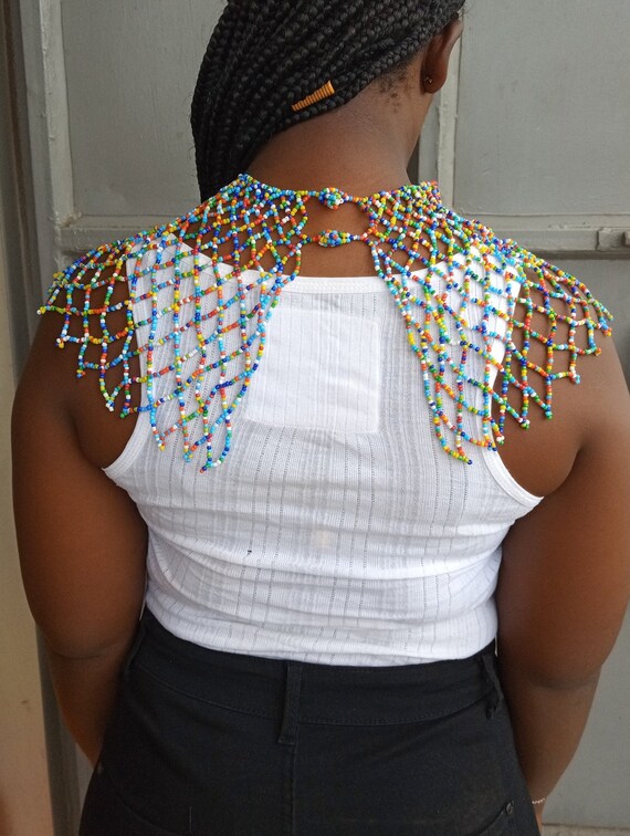 Beaded hotsell cape necklace