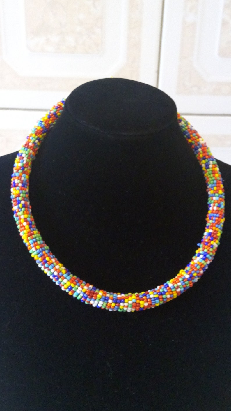Tribal Necklace ON SALE African Beaded Necklace Boho Necklace Multicolor Necklace Women Jewelry African Jewelry Statement necklace