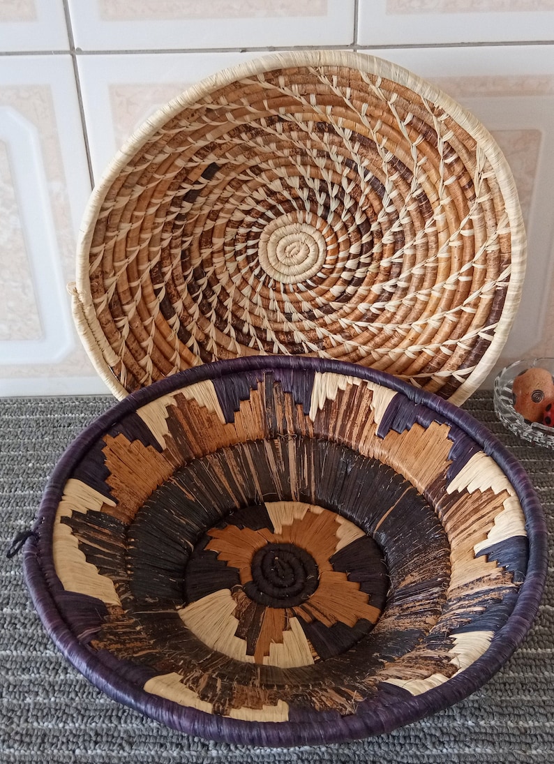 ON SALE African Woven Wall Baskets Set Handmade Woven Etsy