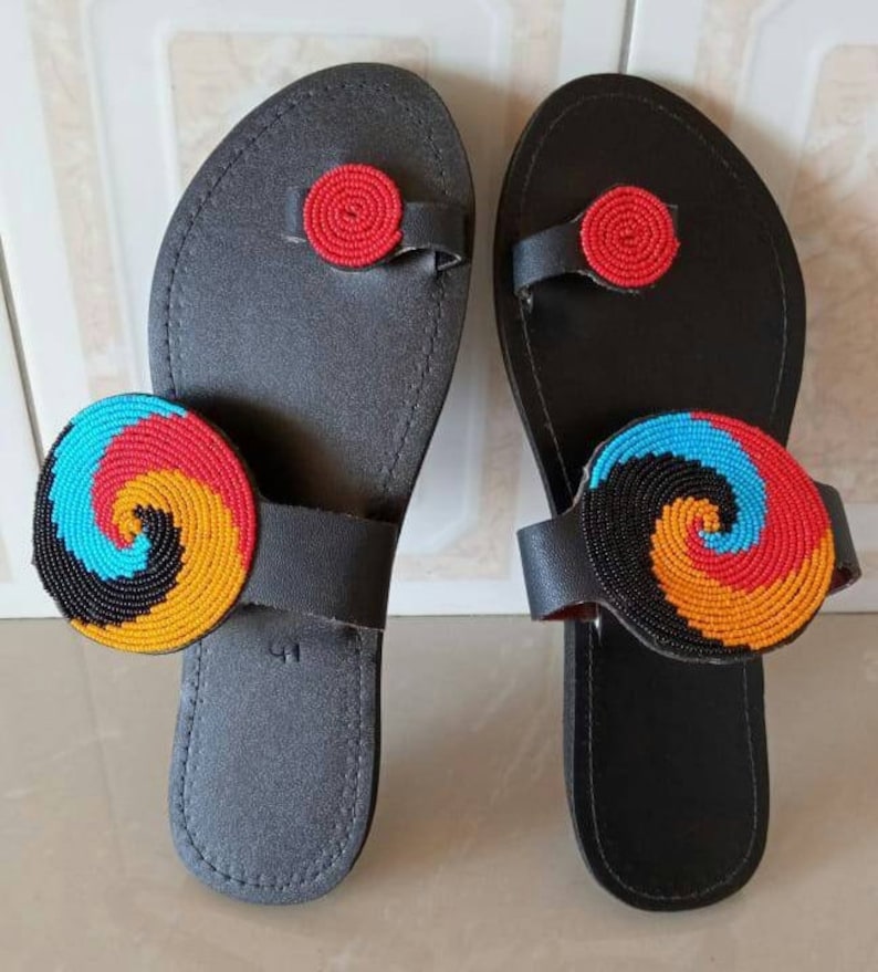 Beaded Masai sandals African sandals Women Sandals Handmade | Etsy