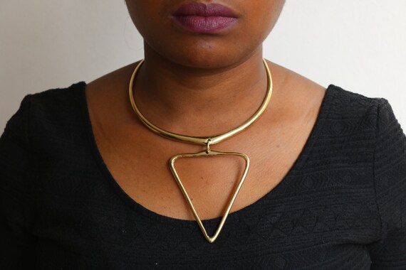 Brass metal necklace deals