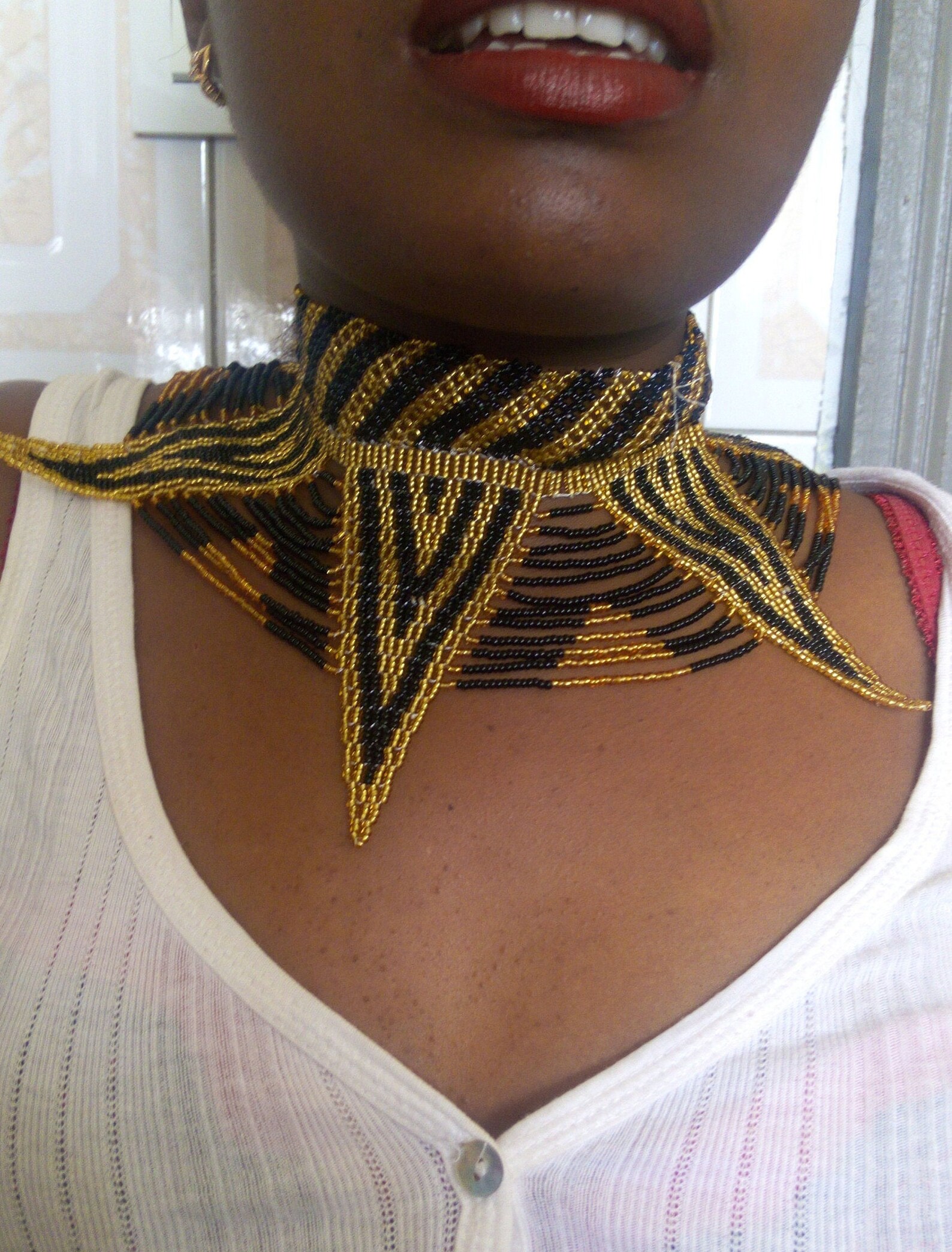 ON SALE African Beaded Collar Necklace Zulu Necklace Beaded Etsy