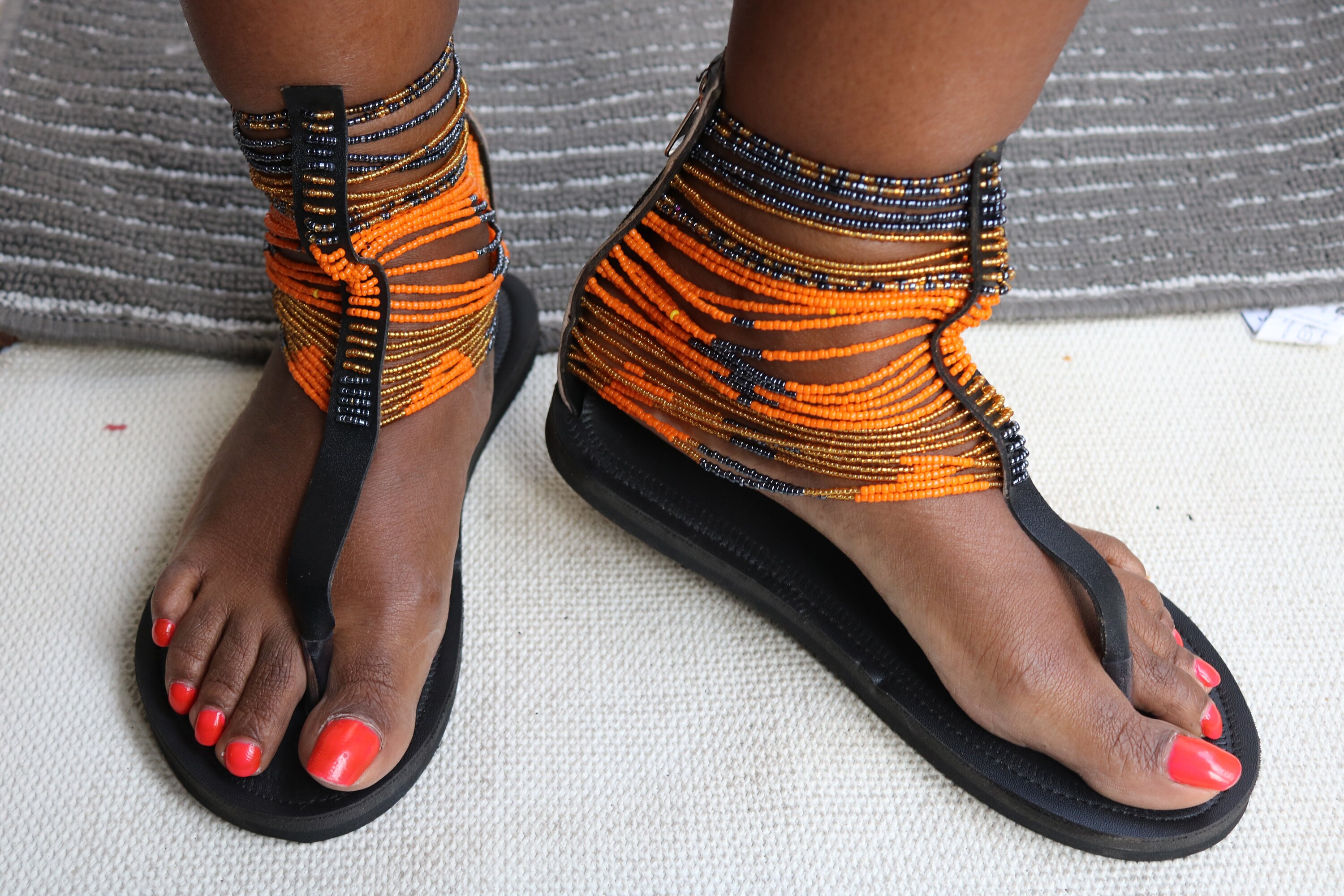 handmade beaded sandals