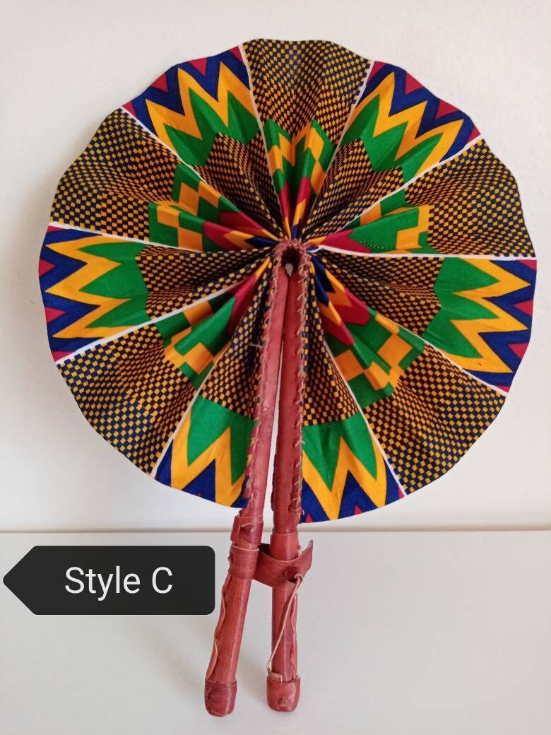 ON SALE Assorted Ankara Bolga Hand Fan Wicker Fan African Etsy