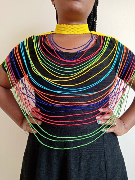 Black dress with zulu beads sale