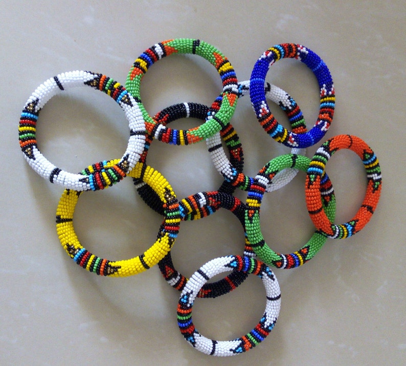 ON SALE Zulu beaded bracelets African Masai bracelets Wrist | Etsy