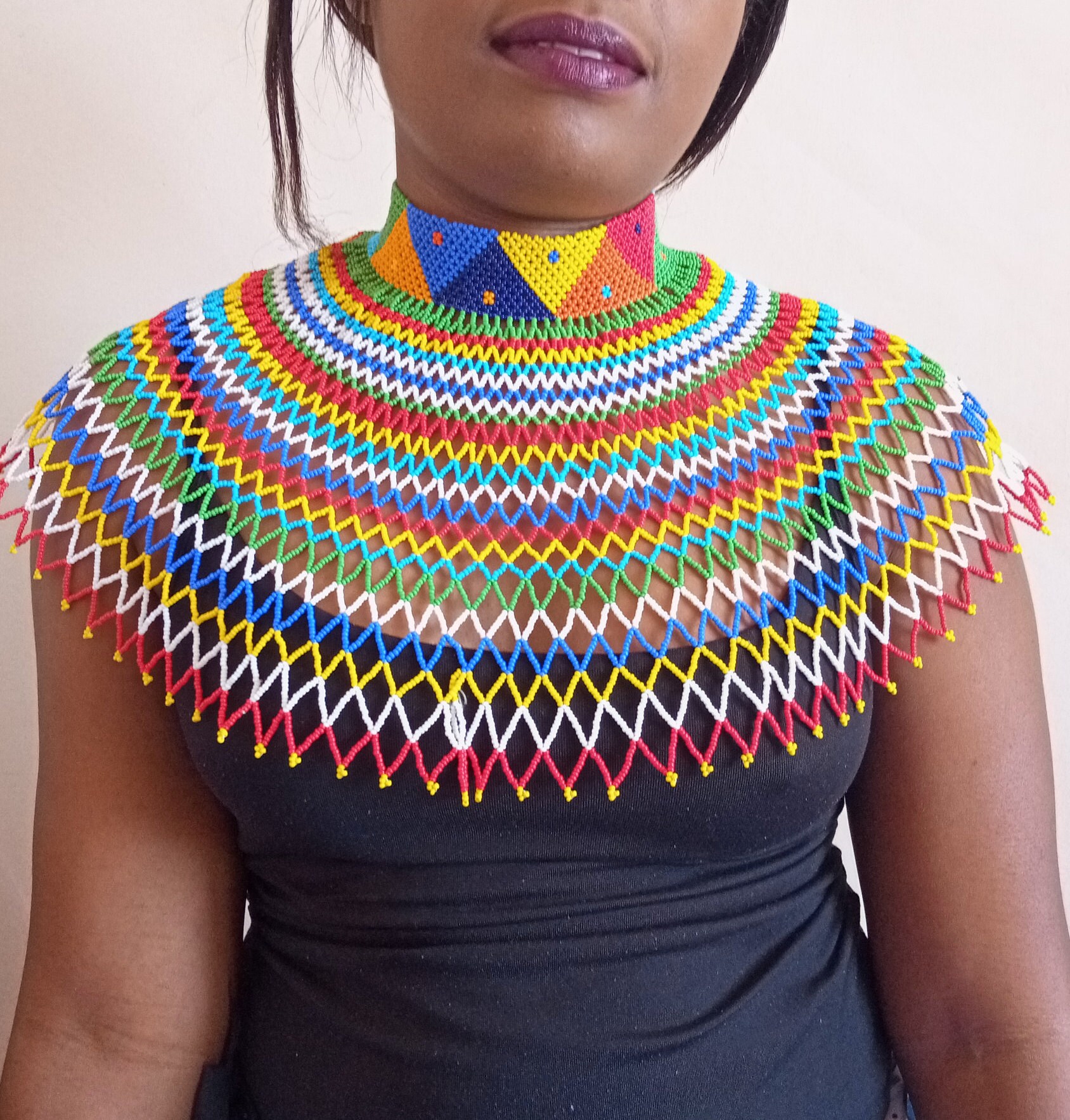 ON SALE African Multicored Necklace Zulu Necklace Beaded Etsy ON SALE African Multicored Necklace Zulu Necklace Beaded Etsy