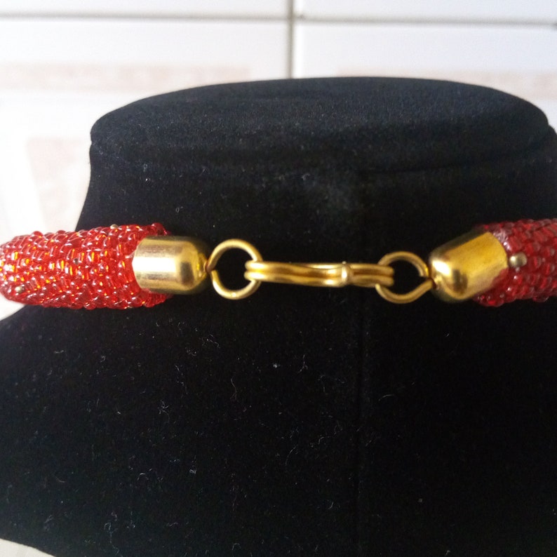 Gift Ideas ON SALE African Beaded Pendant Necklace Women Jewelry Boho Necklace Beaded Necklace African Red Jewelry Tribal Necklace